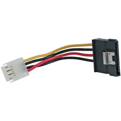 InLine SATA Strom-Adapterkabel, 4pol Floppy zu 15pol SATA, mit Lasche, 0,15m