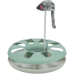 2x Trixie Crazy Circle mit Plüschmaus (Beschäftigungsspielzeug Katze), Katzenspielzeug