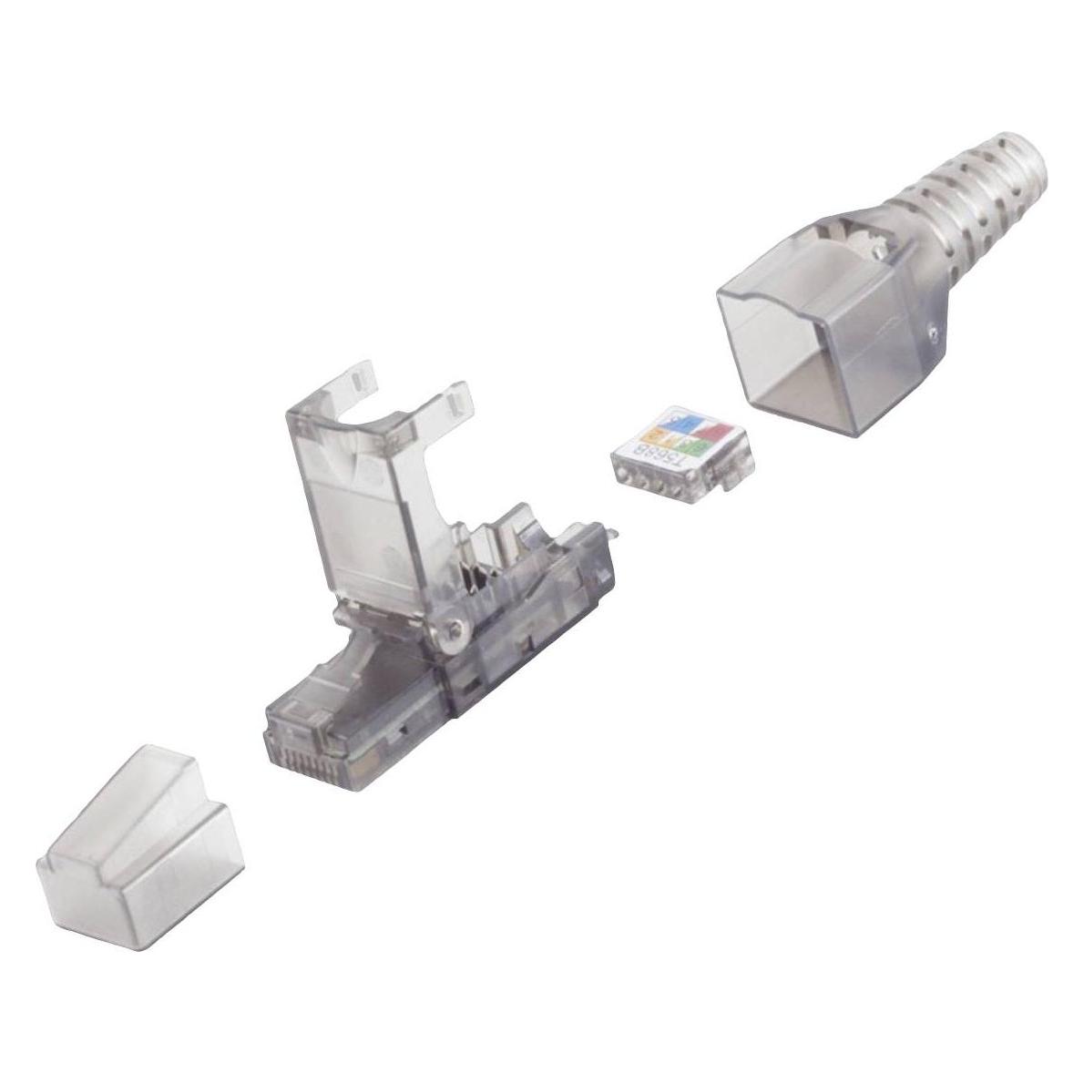 BKL Electronic RJ45 Stecker, werkzeuglos, UTP, CAT 6A 10121200 Stecker, gerade (10121200)