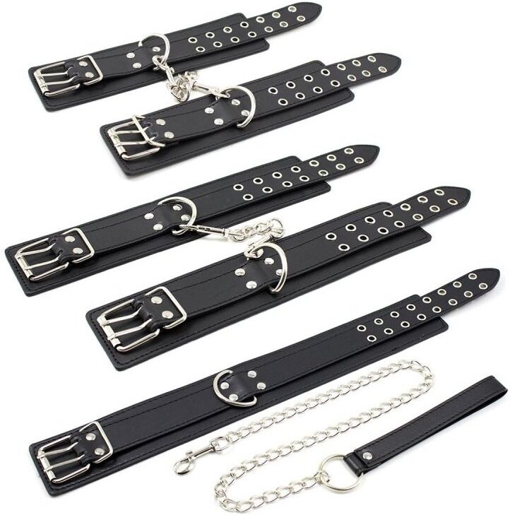 FUKR Kit Menottes et Collier Double Pin Noir