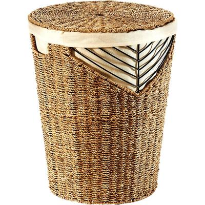 Wäschekorb LOCKER "NATUR", beige (natur), H:50cm Ø:40cm, Wäschesammler, Wäschekorb, Wäschesammler aus Seegras, Höhe ca. 50 cm