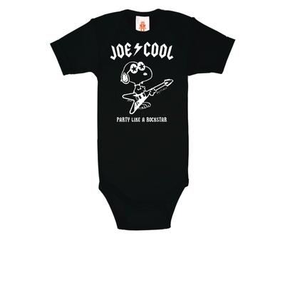 Body LOGOSHIRT, Jungen, Gr. 74/80, EURO-Größen, schwarz, 100% Baumwolle, bedruckt, normal, Rundhals, Bodys Body, im rockigen Snoopy-Design