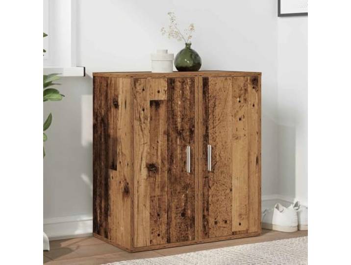 Schuhschränke, 2 Stück, Holz, altes Holz 5 Einlegeböden, geschlossene Tür, Holzwerkzeug, Wandbefestigung im Lieferumfang enthalten, Eingang und Flur