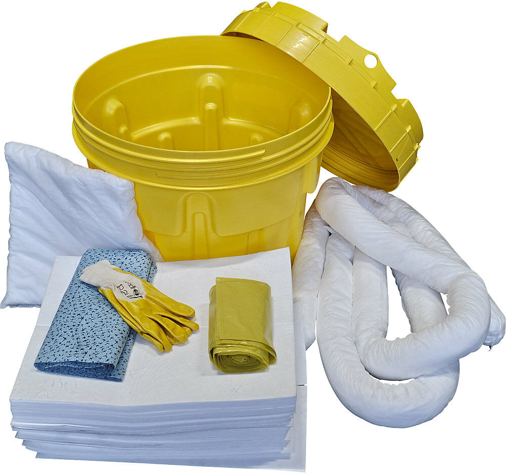 Leckage-Notfallset, in Sicherheitsfass, Bindung 75 l, Ausführung Öl, weiß eurokraft basic