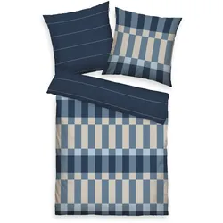 Bettwäsche BOLD CHECK Satin (BL 155x220 cm) - blau - BL 155x220 cm