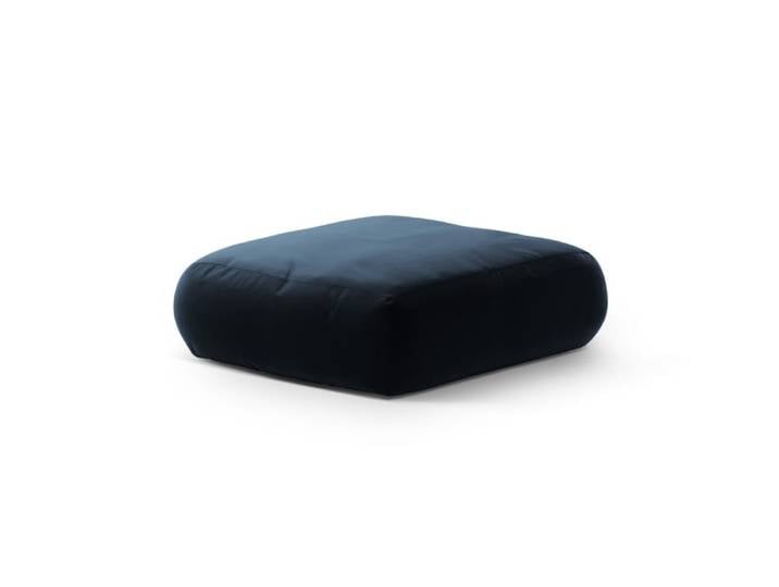 Pouf en velours bleu roi