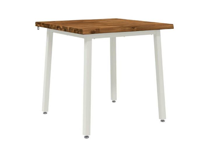 vidaXL Esstisch 70 x 70 x 75 cm Massivholz Natürlich und Weiß (1-St)