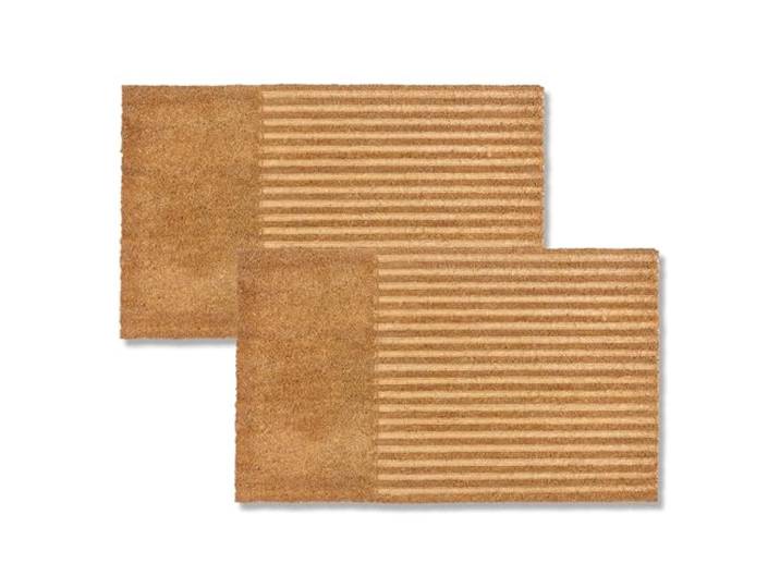 ASTRA Moderne Fußmatte Haustür - Kokosmatte 2er Set 45x75cm Streifen Natur - Schmutzfangmatte rutschfest - Fussmatte innen - Türmatte Außenbereich überdacht
