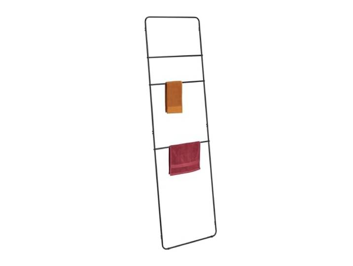 Relaxdays Échelle Porte-Serviettes\, 3 Barres de séchage\, H x L : env. 180\,5 x 55\,5 cm\, pour la Salle de Bain\, Noire