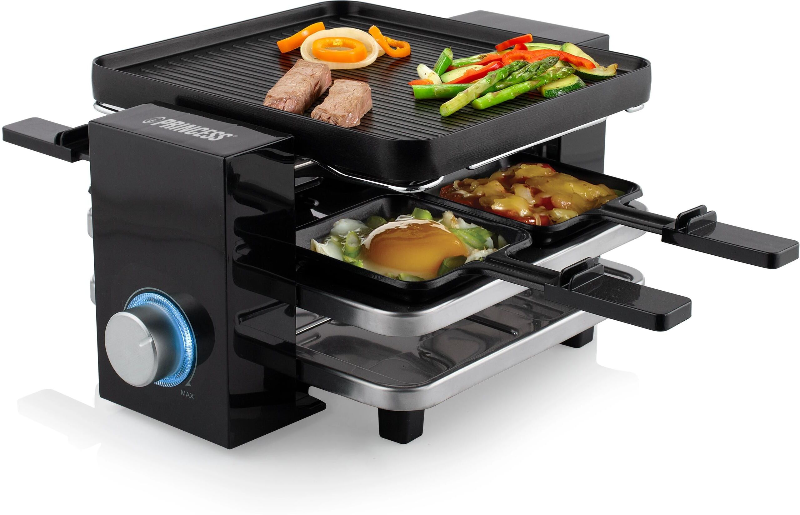 Princess Raclette "Piano 4 Personen", schwarz, Raclettes, Raclette Grill, Raclette schwarz Einheitsgröße