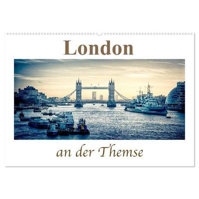London an der Themse (Wandkalender 2027 DIN A2 quer), CALVENDO Monatskalender