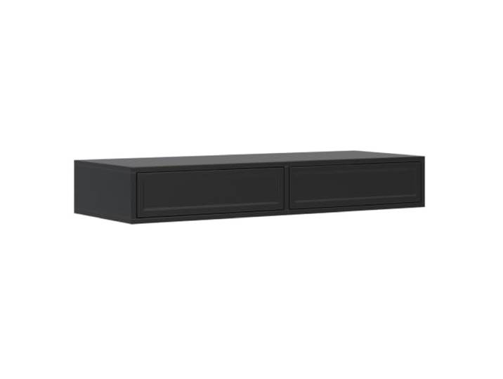 Selsey Schwebender Schminktisch 110 x 40 x 17 cm Schwarz, Gefräste Front 3D-Frästechnik, GTV Kugelführungen Two Way, PVC-Folie, Spanplatten-Korpus, Für Kosmetikutensilien, Wandmontage inklusive