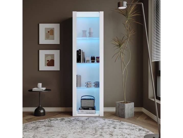 Vitrine d'exposition - Connectée - Éclairage LED - 3 étagères en verre - Design moderne 166cm