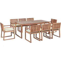 GARTENMÖBEL-SET 8-Sitzer Hellgrün zertifiziertes Akazienholz Sassari Premium