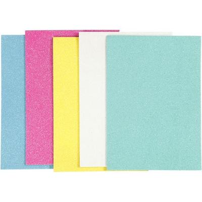 Creativ Company Moosgummi-Blätter, A5, 148x210 mm, Dicke 2 mm, Sortierte Farben, 5 Blatt