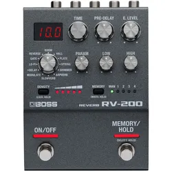 BOSS (Electronics) RV-200 Reverb effectpedaal (Gitarre), Effektpedal, Schwarz