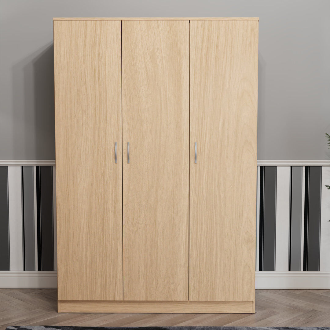 17 Stories Maybery MDF & Particleboard Wardrobe Natural 170cm H X 115.4cm W X 53cm D