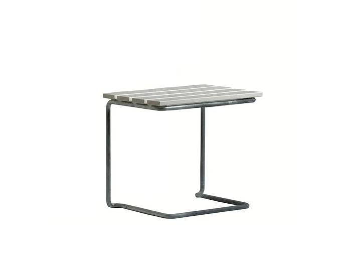 Grythyttan Stålmöbler Table/tabouret A3 Chêne laqué blanc- galvanisation à chaud