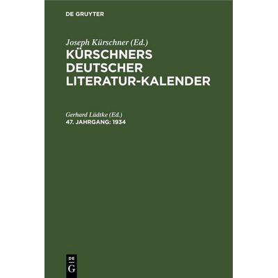 1934, Gebundene Ausgabe von , De Gruyter, 978-3-11-246715-2