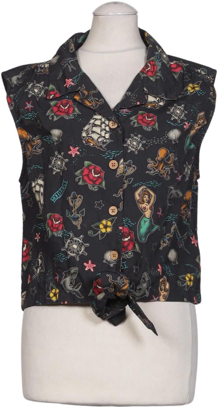 Queen Kerosin Damen Bluse, Mehrfarbig, Gr. M, Baumwolle - Second Hand