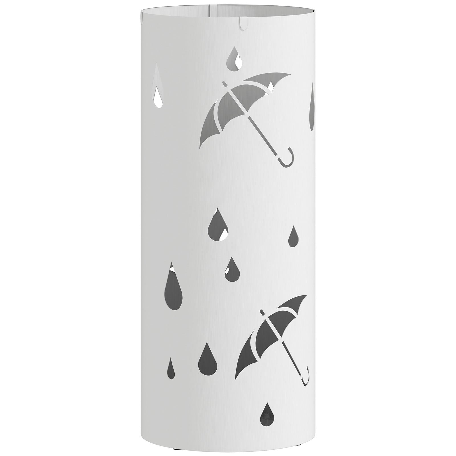 HOMCOM parapluhouder in staal, wit, Ø17 x 41H cm