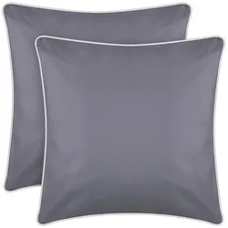 Bestlivings Outdoor Kissen mit weißer Paspel - Dunkelgrau - 2 Stück ( 2er Pack )