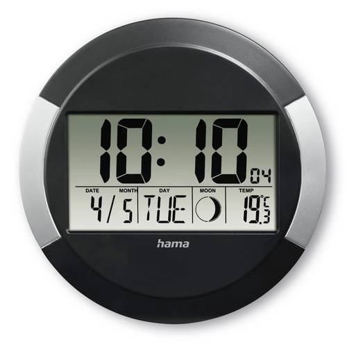 Hama 00222214 Wanduhr 24.5cm x 15mm Silber, Schwarz