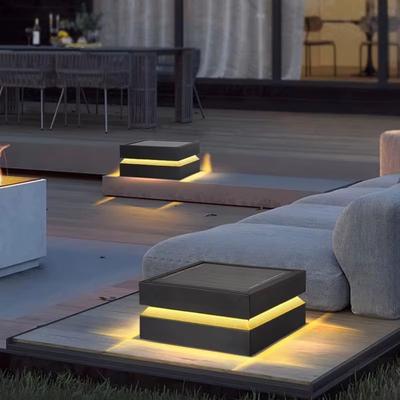 Inspired Finds Solar IP65 Outdoor LED Square Garden Lamp For Fence Pillar Door Post solar+9.84in