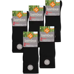 NUR DIE Herren Freizeitsocken Komfortbund Socken Viskose 10er Pack