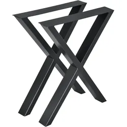 Tischgestell Greith 2er-Set X-Form Schwarz 59x72 cm [en.casa]