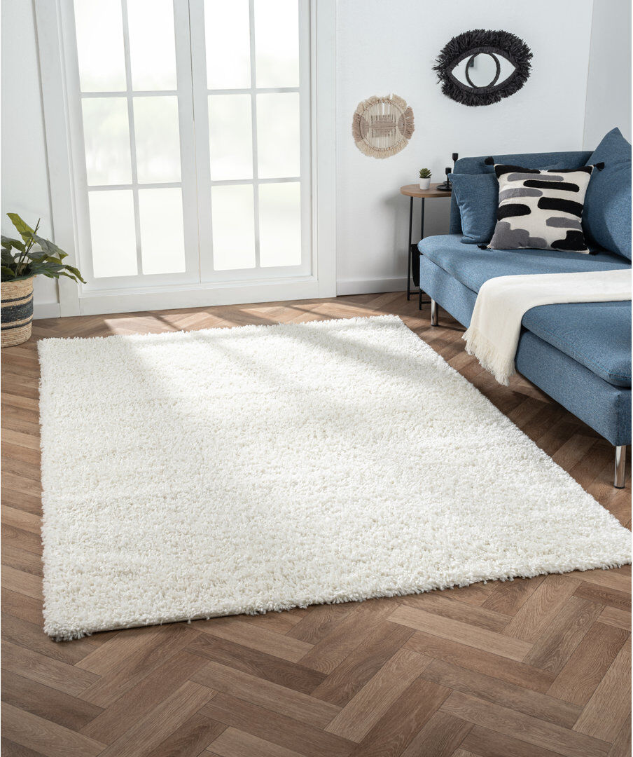 17 Stories Shaggy Lush cream Rug Cream Rectangle 160 x 230cm