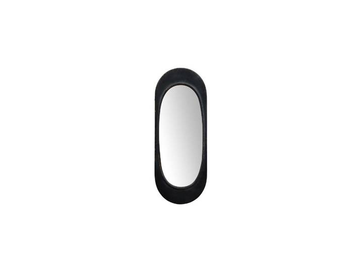 Miroir en métal noir, ovale, à fixer - Chehoma, Orléans - 110x43x