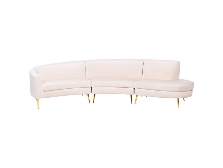 SOFA Samtstoff Hellbeige Moss