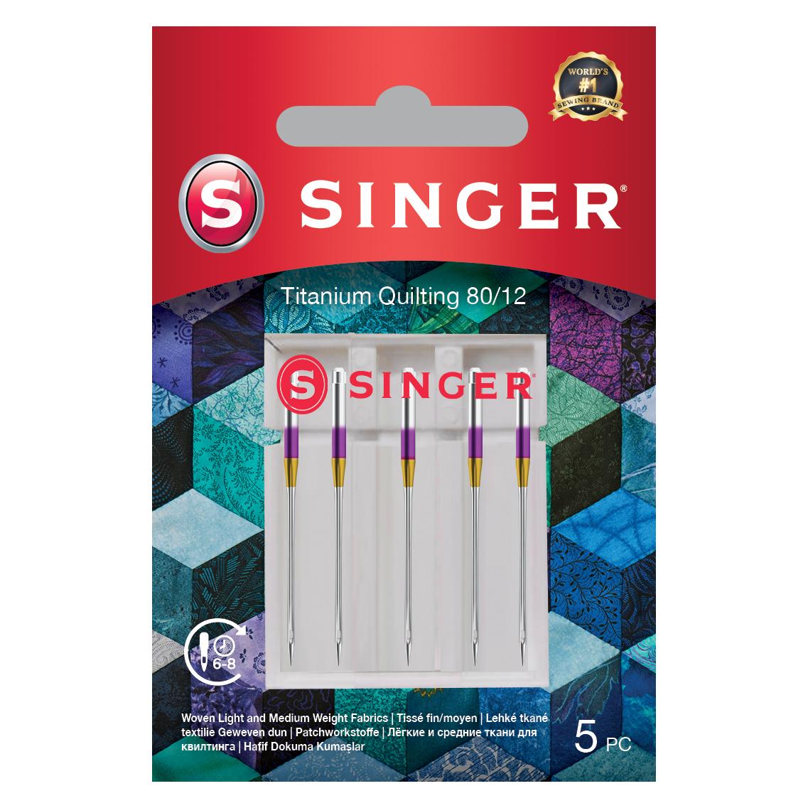 Singer TITANIUM QUILTING Nähmaschinennadel, 80/12, 5er Pack (33012832)