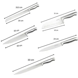 [n]fibrecare Messerset Nirosta Stahl Edelstahl, Messerblock, Silber, Grau