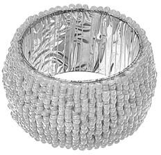 IH Casa Decor Beaded Napkin Ring Bulk White - Set of 6
