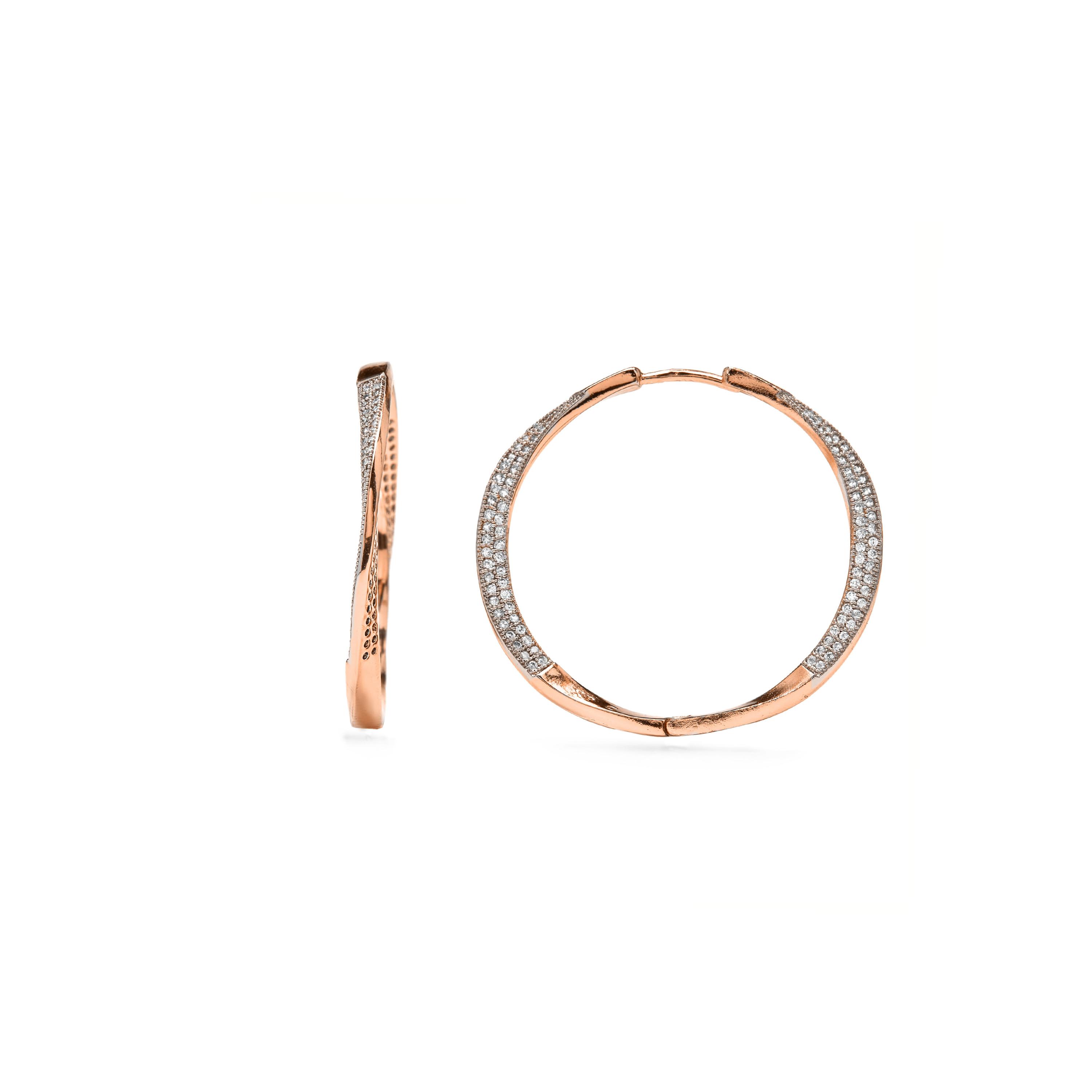 Luxenter Ohrringe aus Zirkonia mit Brillantschliff, veredelt mit 18 Karat Gelbgold – Dakrim