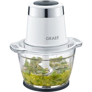 Graef Zerkleinerer CH501, elektrisch, 500 Watt, mit Glasbehälter, weiß, 1 Liter