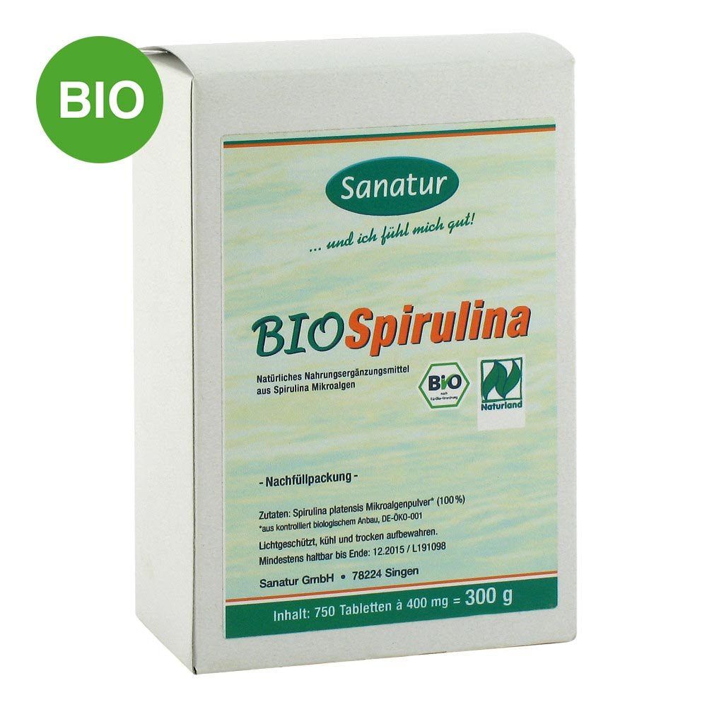 Sanatur GmbH Biospirulina Mikroalgen 400 mg Tabletten Nachfüllpackung 03429689