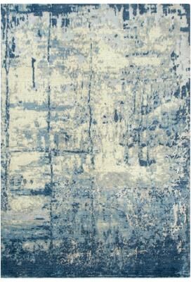 Alora Decor NAVATEXTURA Essential Blue, Grey, and Cream Classic Wool Blend Rug
