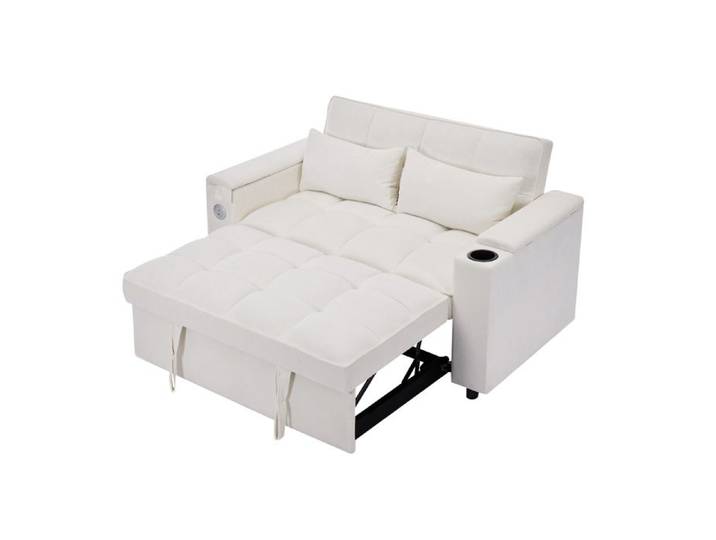 Canapé-lit 3-en-1 beige 140 5x74x82 cm