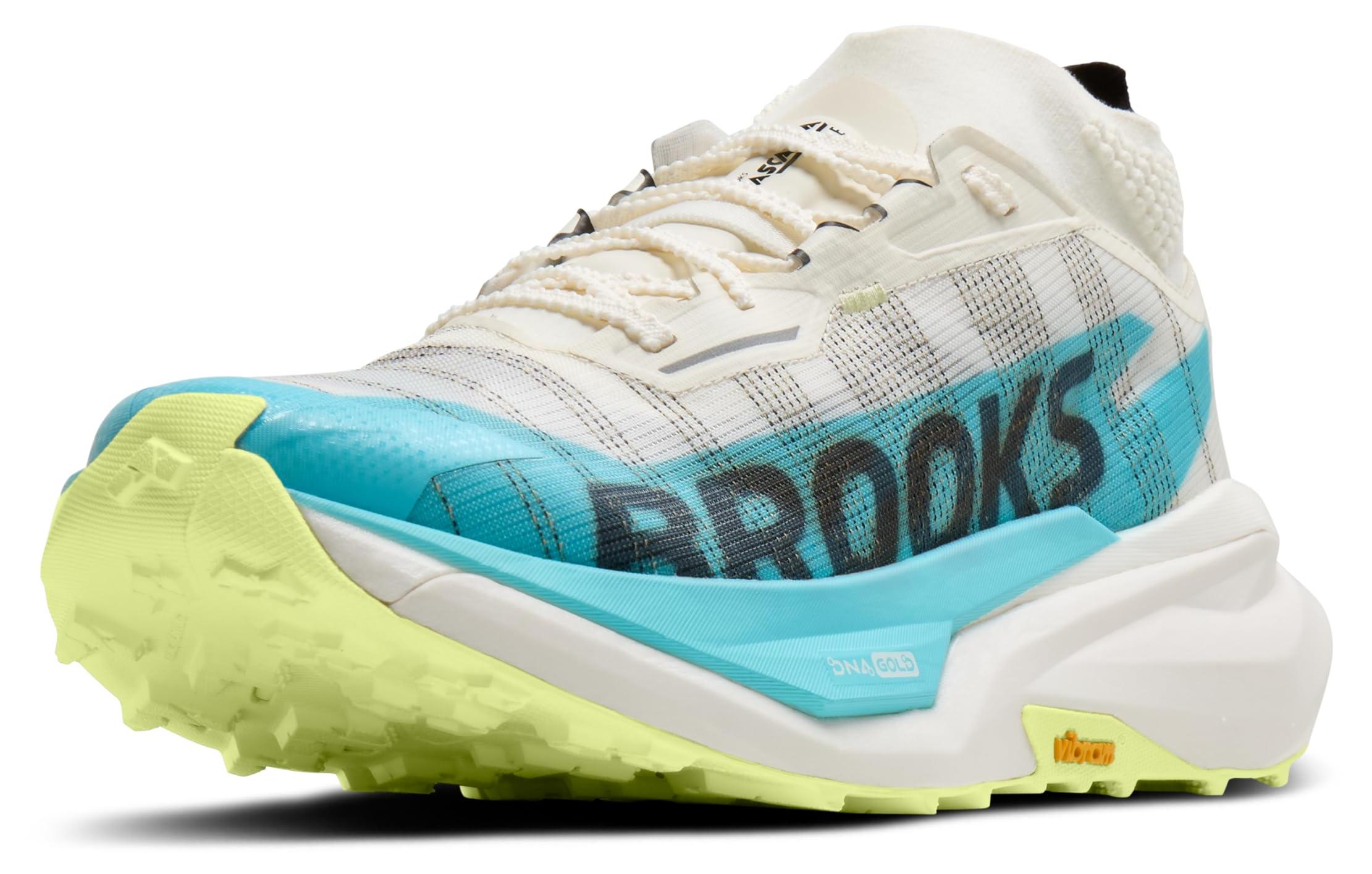 BROOKS CASCADIA ELITE Herren Laufschuhe, Star White / Bluefish / Schwarz, Gr. 43