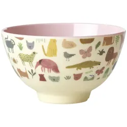 RICE Melamin Schüssel Sweet Jungle Print, Pink - Klein - 300 ml, Ø 11 cm, H:6 cm