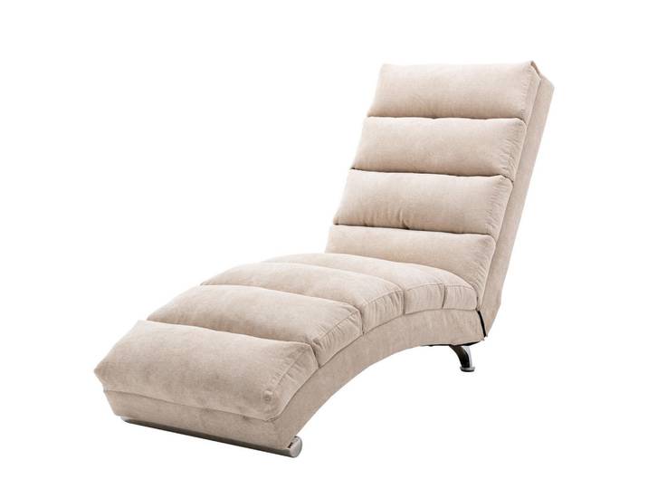 Chicfurn Massagesessel Beige mit Vibrationsfunktion, Leinen, Metall, Freiform, 55x84x148 cm, Wohnzimmer, Sessel, Massagesessel