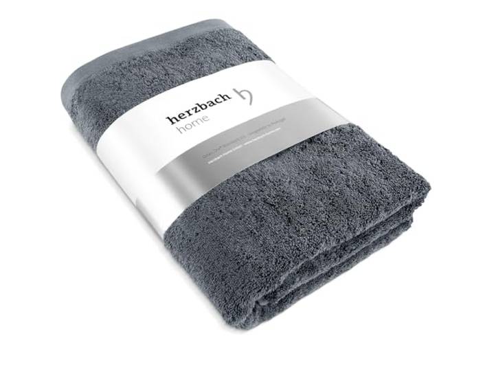 herzbach home Saunatuch 80 x 200 cm (Anthrazit) – weiches & saugstarkes Saunahandtuch in Bester Qualität – extra groß – 100% natürliche Baumwolle