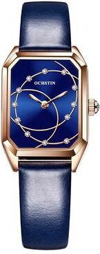 Everyday Crate OCHSTIN Parangon Elegant Leather Quartz Watch rose Gold+blue