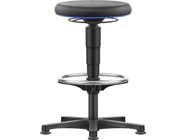 bimos Hocker Allround mit Gleitern Fußring PU-Schaum Farbring blau