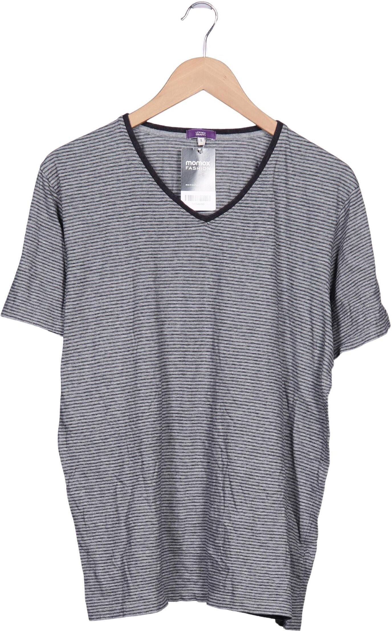 Living Crafts Herren T-Shirt, Grau, Gr. EU 52, Baumwolle - Second Hand