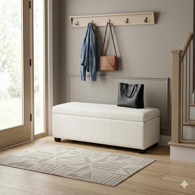 WYNDENHALL Franklin 48-in. Wide Contemporary Rectangular Storage Ottoman