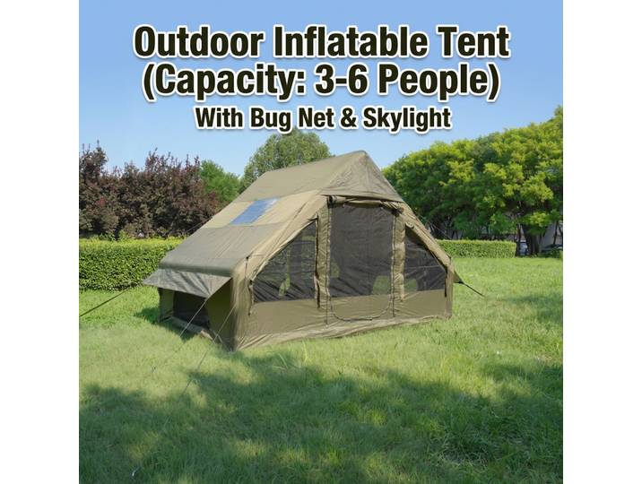 Tente instantanée à ouverture automatique, tente de camping pour 3-4 personnes, double couche, tente familiale, dessus amovible, imperméable, pour la randonnée et le trekking